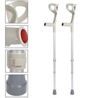 Qucasyl Arm Cane, Aluminum Walker, Rehabilitation Telescopic Elbow Forearm Crutch, Crutches Support Legs Adjustable Crutches Mobility Support for Injury, Disability and Elderly