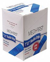 Medique 1X3" Plstc Strp 100/Bx Blue Mtl Detect Bandage