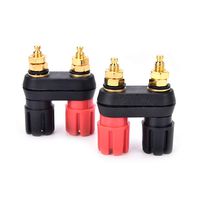 New 2pcs Speaker banana plug BINDING POST terminal connector banana socket Dual Female Banana Plug for Speaker Amplifier