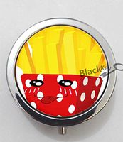 BlackKey Fast Food - Fries Pattern 3-Compartment Decorative Pocket Gift Box Case Organizer for Pill, Color 1 -1133