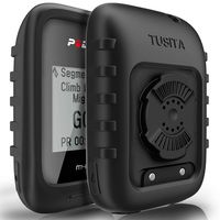 TUSITA Protective Cover for Polar M450 / M460, Silicone Skin Case with Screen Protector for Polar GPS Bike Computer (Black)