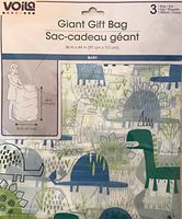Baby Boy DINO! GIANT GIFT SACK ~ 36" x 44" Bag, Tag and Ribbon - Dinosaurs and Roar Boy Bag Birthday or Baby Gift bag