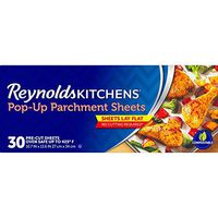 Reynolds Kitchens Pop-Up Parchment Paper Sheets, 10.7x13.6 Inch, 30 Sheets