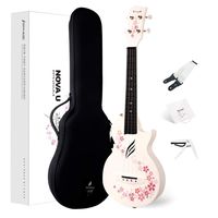 Enya Nova U 23"Concert Ukulele White- Carbon Fiber Travel Ukulele - With Beginner Kit Includes Online Lessons, Case, Strap, Capo and Strings (NOVA U/MF)