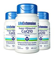 Life Extension Super Ubiquinol CoQ10 with Enhanced Mitochondrial Support 100 mg, 60 softgels (Multi-Pack)