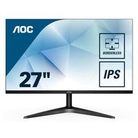 AOC 27B1H 27" Full HD 1920x1080 Monitor, 3-Sided Frameless, IPS Panel, HDMI/VGA, Flicker-free