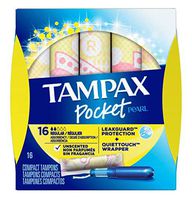 Proctor & Gamble Tampax Tampons 16 Count Pocket Unscented Regular (2 Pack)