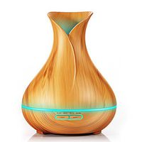 KEJIAHE Essential Oil Diffuser, 400ml Wood Grain Aromatherapy Diffuser Ultrasonic Cool Mist Humidifier with Color LED Lights Changing and Waterless Auto Shut-Off for Bedroom Office Home Baby Room Yoga