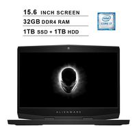 2019 Dell Alienware M15 15.6 Inch FHD Gaming Laptop (8th Gen Inter 6-Core i7-8750H up to 4.1GHz, 32GB DDR4 RAM, 1TB SSD (Boot) + 1TB HDD, NVIDIA GeForce GTX 1060 6GB, WiFi, Bluetooth, Windows 10)
