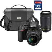 Nikon D3500 DSLR Camera with AF-P 18-55mm and 70-300mm Zoom Lens + 32GB Card + Accessory Bundle