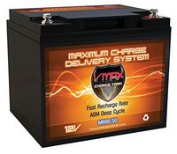 VMAX MR86-50 12V 50AH AGM Deep Cycle Battery (7.8" Lx6.6 Wx6.7 H) Compatible with MotorGuide R3-45 Hand Control Transom Mount - 09MT- 45lbs Trolling Motor