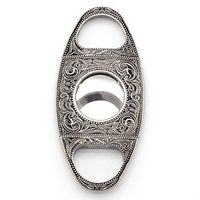 Smokelife Carving Vintage Design Hole Dia 24mm Silver Color Metal Cigar Cutter Guillotine,A