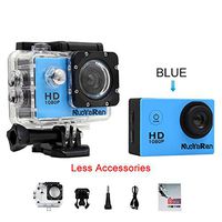 NUOYAREN Action Camera 1080P 12MP Sports Camera Full HD 2.0 Inch Action Cam 30m/98ft Underwater Waterproof Camera with Mounting Accessories Kit (Blue-Less)