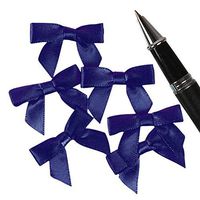 Mini Navy Blue Satin Bows - 1 1/4 in. x 1in. (100)