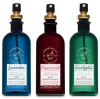Bath and Body Works 3 Pack Aromatherapy 5-in-1 Essential Oil Mist 5.3 Oz. Peppermint, Lavender & Eucalyptus.