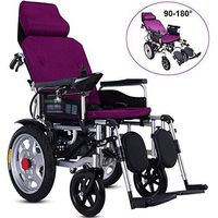 YTPB Electric Wheelchair with Headrest Foldable Folding Lightweight Portable Powerchair,Aid Wheelchair Portable Medical Scooter Foldable Compact Mobility
