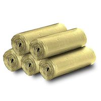 5 Rolls Small Trash Garbage Bags, 4 Gallon Strong Thin Material Disposable Kitchen Garbage Bags, Durable Plastic Trash Bags for Office Home Bedroom Garden Waste Bin, 100 Counts (Gold)