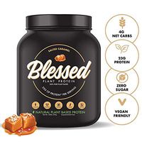 BLESSED Plant Based Protein Powder – 23 Grams, All Natural Vegan Protein, 1 Pound, 15 Servings (Salted Caramel)