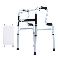 LHQ-HQ Old Walker + Sitting Bath Board Walker No Wheel Old Aluminum Alloy Disabled Walker Non-Slip Walking Stick with Hospital