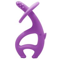 Mombella Dancing Elephant Silicone Baby Teether &Toothbrush for Teeth Beginning & Eruption Period. Relieve Pain&Itch, Clean Tongue&Gum. with a Free Clip, Purple, 3M+