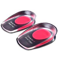 A Pair Silicone Heel Cushion Pads Gel Heel Insoles Heel Support Pads Gel Heel Pads Heel Cup Insoles (M（21-24cm/8.27-9.45inch）, Red)