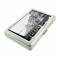 Cigarette Case with Built in Lighter Vintage New Orleans Louisana S2 Smoking King Size Cigarettes Silver Metal Wallet 4" X 2.75" RFID Protection The Big Easy