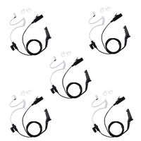 Caroo 2 Wire Surveillance Kit Eeapiece Headset with One Pair Medium Earmolds for Motorola 2 Way Radio XPR7580 XPR6550 XPR 7380 APX6000 APX4000 XPR7350 APX7000 XPR7550 XPR6350 Walkie Talkie(5 Pack)