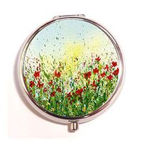 Spatter Watercolor Flower Painting Custom Fashion Pill Box Medicine Tablet Holder Organizer Case for Pocket or Purse
