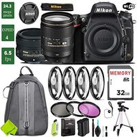 Nikon D750 DSLR Full Frame Camera with 24-120mm VR Lens & Nikon 50mm f/1.8 Lens + 4 Piece Macro Close-Up Set + 3PC Filter Kit (UV FLD CPL) + Tripod + Backpack