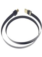 Slim FPV Flat HDMI Cable Mini Male HDMI Straight to Standard HDMI Full HDMI Normal HDMI Straight HDMI Male for rig Gimbal Canon 5D3 5D2, panasonic lumix GH3 GH2, Sony nex 5N 5T 5R 7N 5CM Black (60CM)