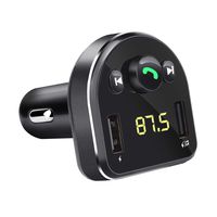 Car USB Charger FM Transmitter Blue-tooth Wireless Handsfree Radio Adapter LCD MP3 Player (Silver)