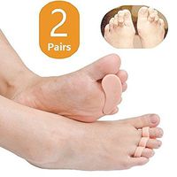 2 Pairs Gel Hammer Toe Pads, Hammer Toe Cushion, Overlapping Toes, Toe Straightener, Soft Gel Splints to Prevent Overlap, Pain Relief for Curled Toe … (Beige)