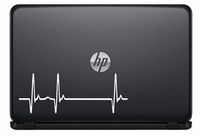 Heartbeat Cardiac Monitoring Vinyl Decal Sticker for Computer MacBook Laptop Ipad Electronics Home Window Custom Walls Cars Trucks Motorcycle Automobile and More (White)