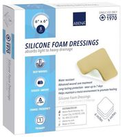 Abena Silicone Foam Dressing 6 X 6 Inch Square Without Border Sterile Box of 5