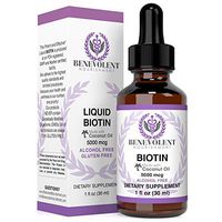 Benevolent Liquid Biotin 5000 mcg - Infused with Coconut Oil for 5X Absorption, Non-GMO & Vegan Friendly Biotin for Hair Growth Glowing Skin and Strong Nails, Hair Growth Products, Biotin Supplement