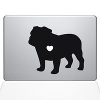 The Decal Guru I Love My Bulldog Decal Vinyl Sticker, 11" MacBook Air, Black (1485-MAC-11A-BLA)