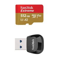 SanDisk 512GB Extreme microSD UHS-I Card with Adapter - 160MB/s with SanDisk MobileMate USB 3.0 microSD Card Reader
