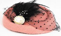 Miniature Pill Box Pillbox Hat Fascinator - Multiple Color Options (Light Pink)