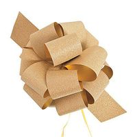 Gold Glitter Pew Bows for Wedding by Fun Express - 12 per Order - 7 Inch
