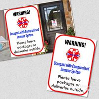 Compromised Immunity Medical Alert Safety Window Decal Set of 2