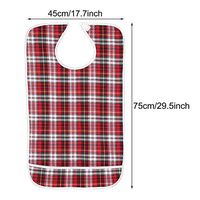 Kireina Washable Reusable Adult Mealtime Bibs, 3Colors Waterproof Bib Adjustable Snap Fastener with Crumb Catcher Double-Thickness Belt Pocket Clothing Protector (Red)