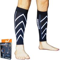 Meister Graduated 20-25mmHg Compression Running Leg Sleeves for Shin Splints (Pair) - Black - X-Large
