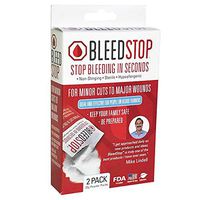 Bleed Stop Stop Bleeding in Seconds Emergency First Aid for Home Kids and Family (2) 20g Powder Packets