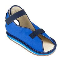 Ossur Canvas Rocker Bottom Post-Op Cast Shoe - Premium Quality, Maximum Protection with Contact Closure, Open Toe Sandal (Blue, Medium)