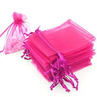 Akstore 100pcs 3.6x4.8''(9x12cm) Organza Gift Bags, Drawstring Pouches Jewelry Party Wedding Favor Gift Bags,Candy Bags. (Rose)