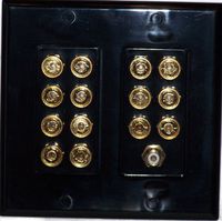 Black 14 Post Speaker Wall plate for 7 Speakers Dolby 7.1 - Media Room Series