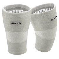 Mava Sports Reflexology Knee Compression Sleeve for Men and Women - Effective Support for Joint Pain, Arthritis Relief, Recovery and Blood Circulation - Great for Running and Walking (Grey, X-Large)