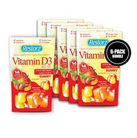 Restorz - Soft Chew Vitamin D3 Gummies (2000 IU) - Helps Support The Growth of Strong Bones and Heart - Peach, Mango & Strawberry Flavors - Assorted Gummy Vitamins (112 Count)