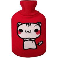 Sun Kea Classic Rubber Hot Water Bag 2 Liter Hot Water Bottle Menstrual Pain Relief Warm Bag with Cartoon Knit Cover