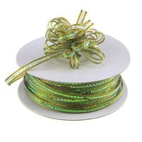 Ben Collection 1/8" X 50 Yards Iridescent Pull String Bows Ribbon (Moss)